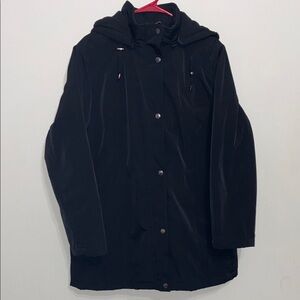 London Fog Black Hooded Utility Jacket - XL